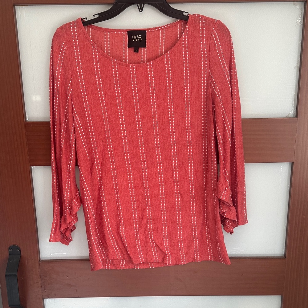 W5 Women's Coral Striped Blouse